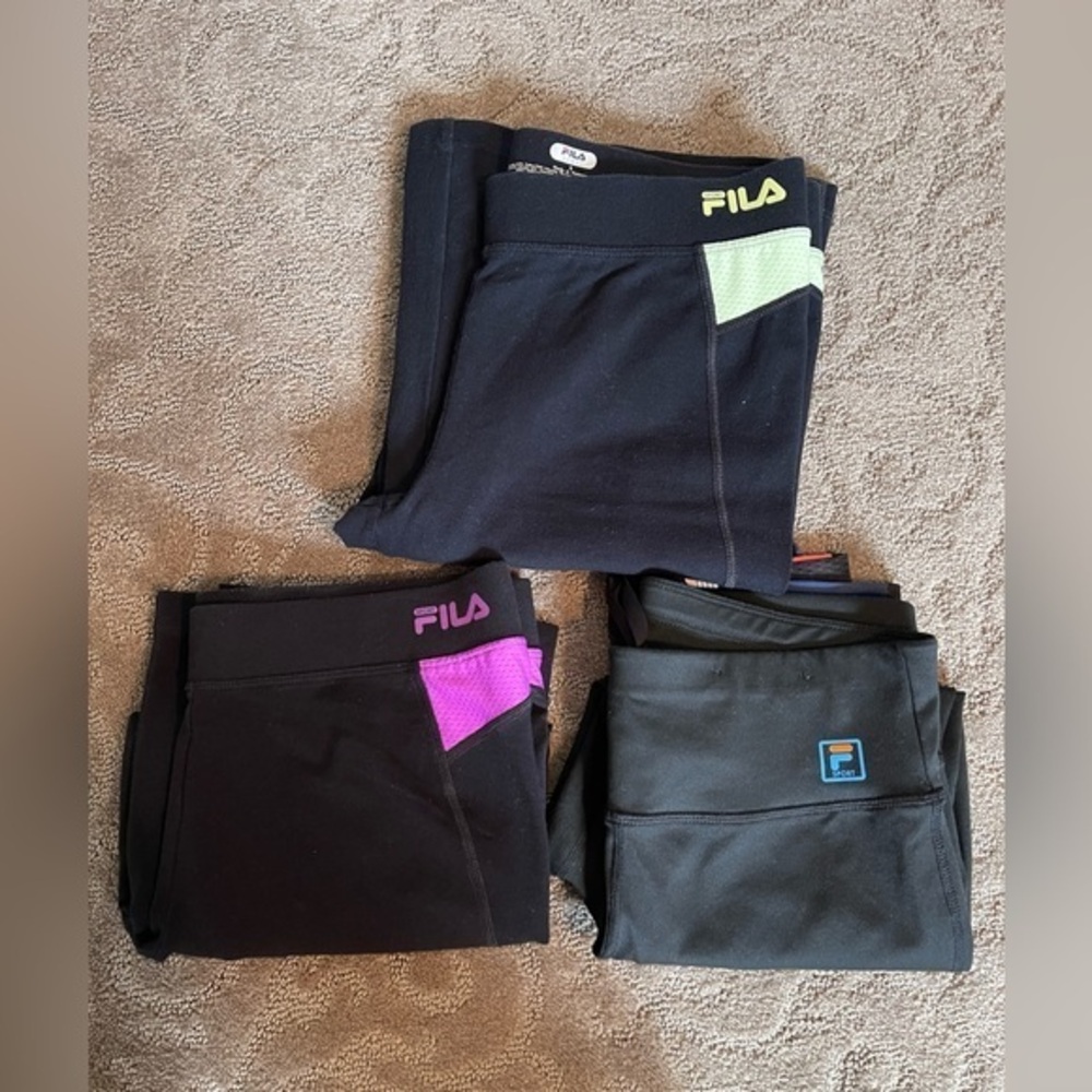Fila Black Athletic Leggings Sizes Small and Medium
